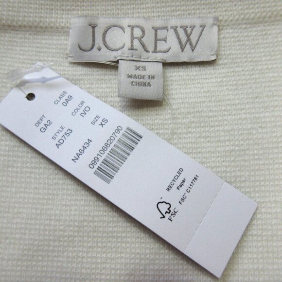 NWT J.Crew Ella in Ivory Open-Front Sweater Blazer Cardigan XS $178 - Picture 3 of 3